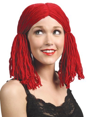 Enigma Costume Wigs Raggedy Ann Doll Ladies Wig Red Yarn Bundles String Rag Doll Peluca Womens Animated Cosplay Clown Pigtails
