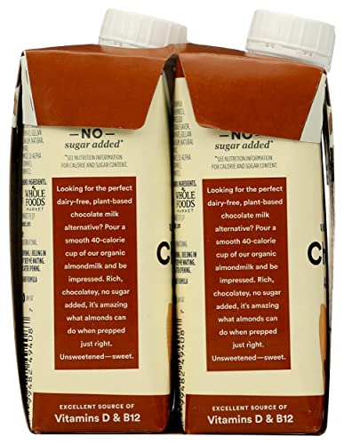 Image of 365 by Whole Foods Market Organic Unsweetened Chocolate Almond Milk 6 Pack, 8 FZ