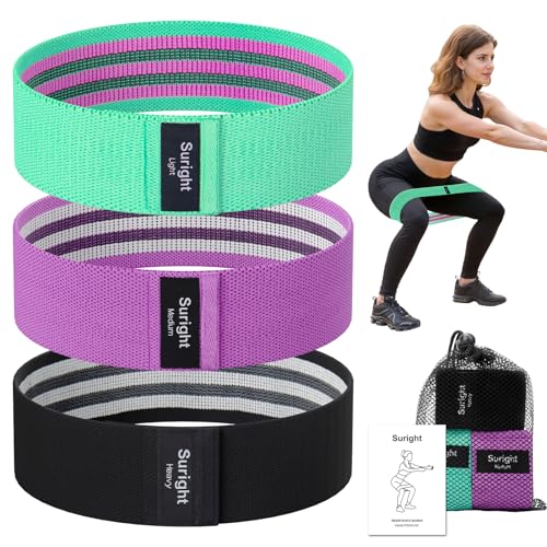 Suright Resistance Bands Exercise Band with Set 3 Fabric Resistance Bands