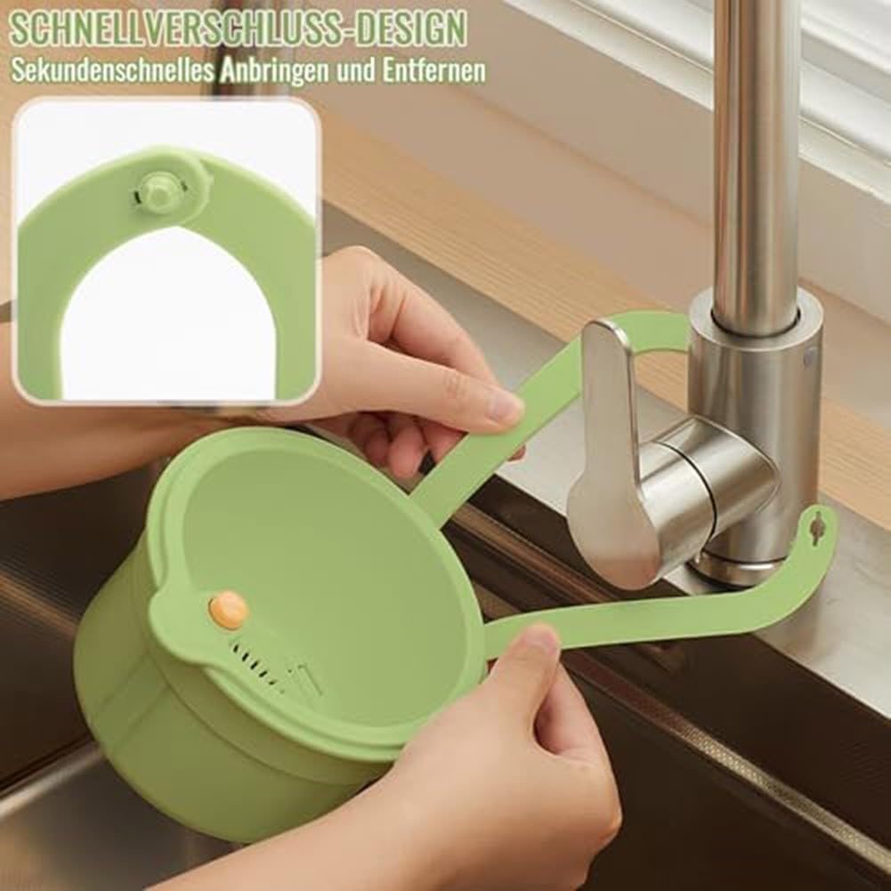 Cestello per lavello da cucina con design sospeso per un efficiente drenaggio dei rifiuti alimentari, pulizia della frutta e gestione igienica dello spazio della cucina (verde)