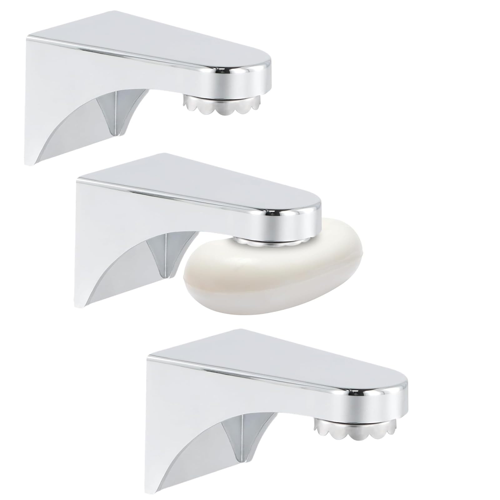 2 pcs Magnetic Soap Holder, Stainless Steel Soap Dish Wall Mounted, Bar Soap Holder for Shower with Soap Saver Design, stainless steel soap dish, Wall Hanging Soap Saver for Shower, Bathroom & Kitchen