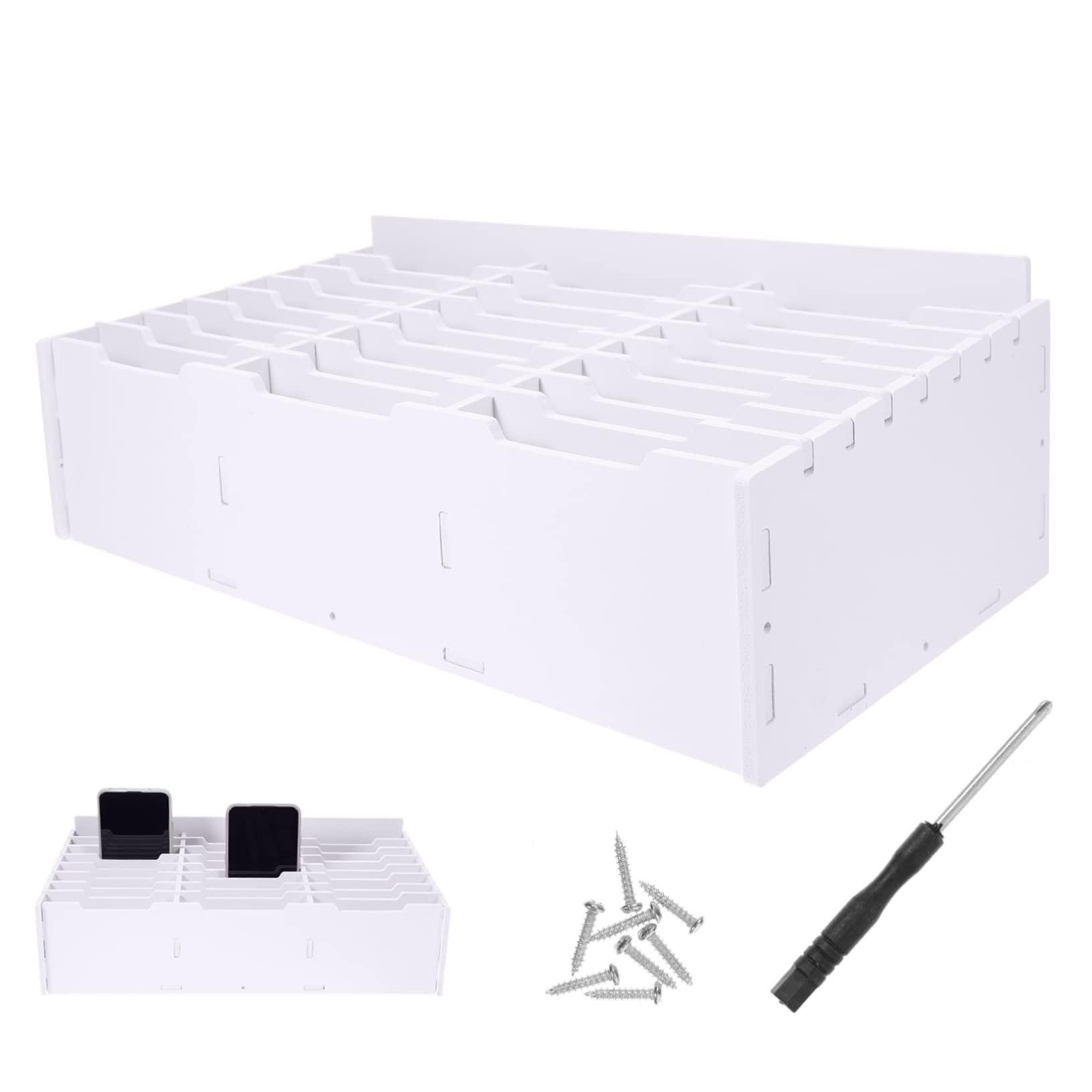 Caja de Almacenamiento de Múltiples Rejillas para Teléfono Celular Organizador de Escritorio Compartimentos Caja para Oficina Soporte para Teléfono Celular el Aula