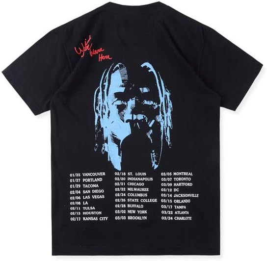 Astroworld Travis Scott Graphics Print Casual Loose Cotton Crewneck T-Shirt for Men/Women Black