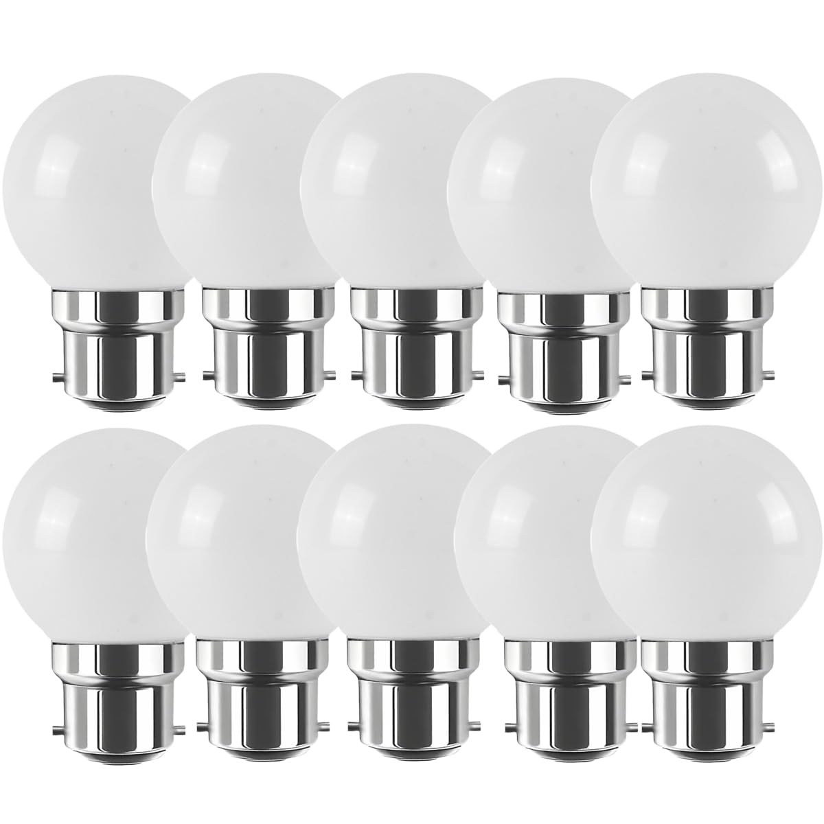 WULUN 10 Pack B22 Warm White LED Light Bulbs 2W G45 Golf Ball Mini Globe Bulb Lighting Bulbs for Outdoor Indoor String Patio Garden Party Decoration, Christmas, Tree, Fairy Party Night Lights