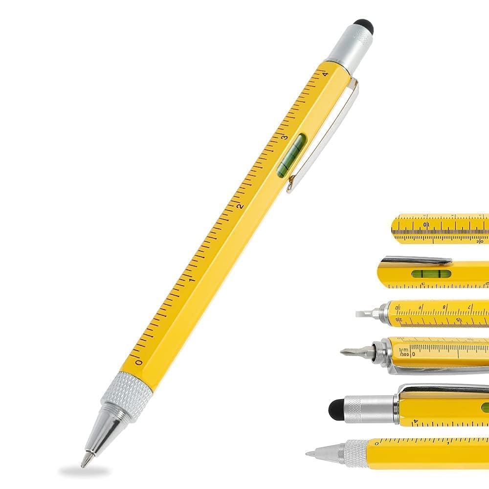 BIRZAR Aluminium Unique 6 In 1 Pen Multitool With Ballpoint, Ruler, Screwdriver, Flat Head, Touch-Screen Stylus Pen Mini Multifunction Pen All-In-One Tech-Tool Pen With Refills (1Pcs Multi Color) (B0D1GBD7YM) Amazon Price History, Amazon Price Tracker