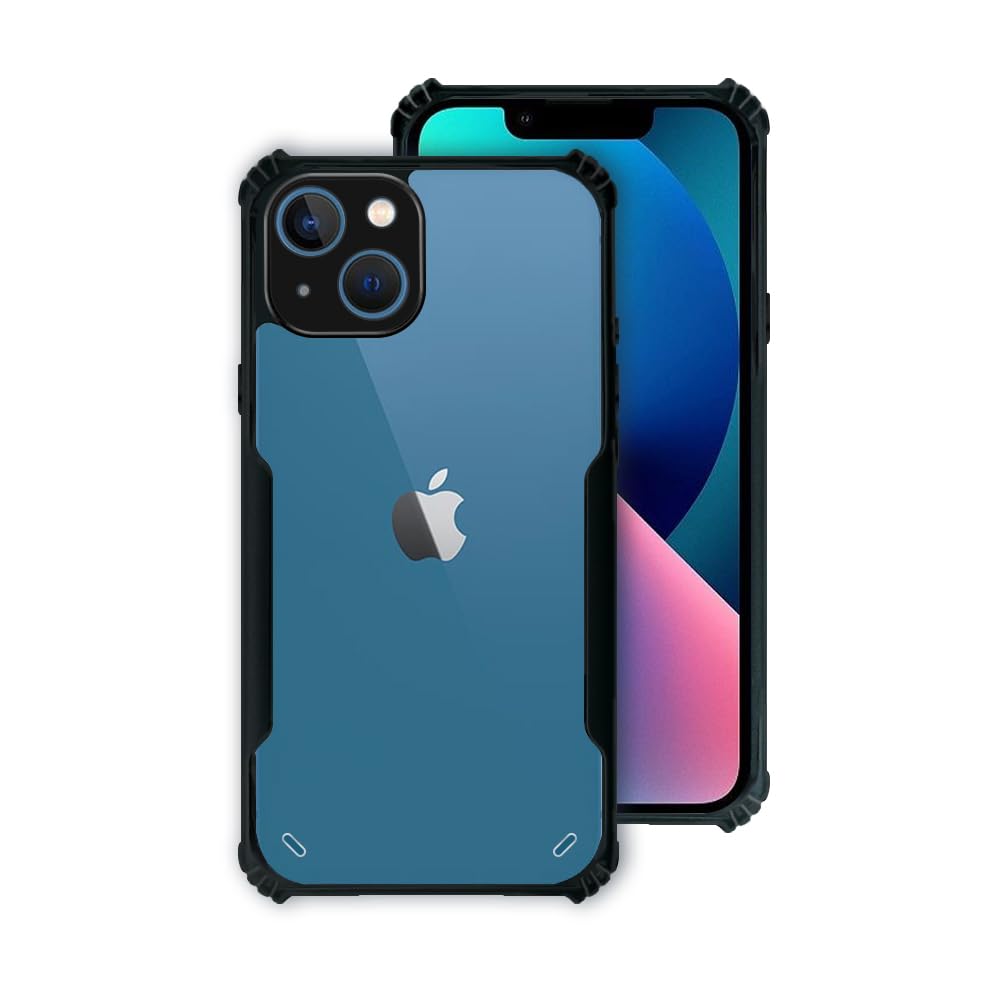 7SEVEN® Ipacky Back Cover for iPhone 13 Mobile Back Case Shock Proof Design Camera Edges Protection Crystal Clear Phone Case Precise Cutouts Matte Black Soft Bumper Phone Cover
