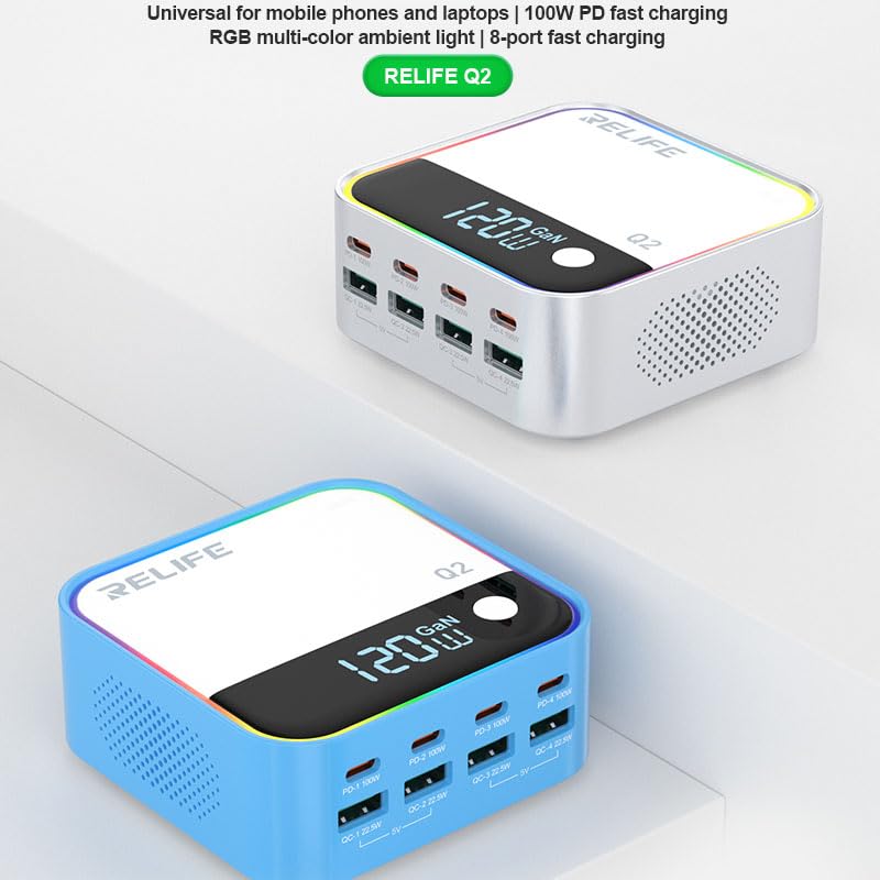 Plus de panne de batterie avec le chargeur 120W RELIFE Q2 bleu