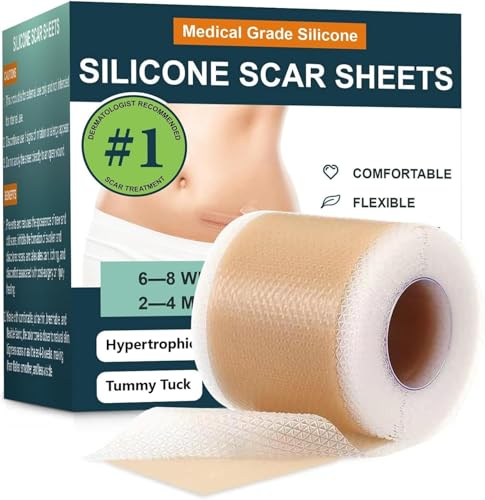 Silicone Scar Sheets Silicone Scar Tape Silicone Sheets For Scars Scar Tape For Surgical Scars Keloid Bump Removal Scar Removal For Surgical(4cm x 1.5M)