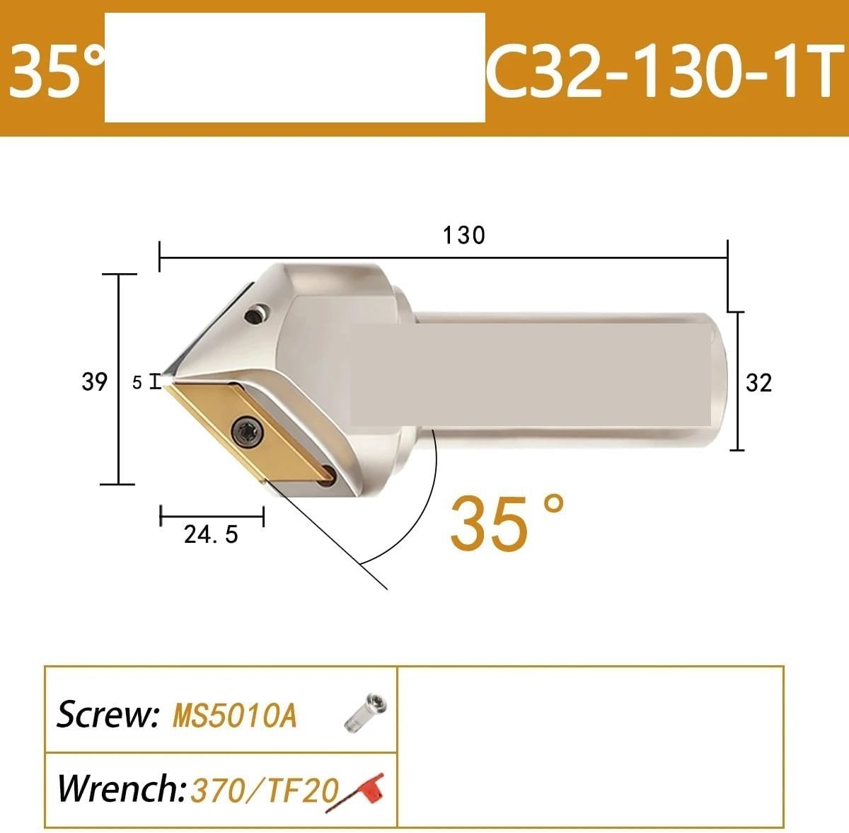 Milling Machines, Long Edge Chamfering Milling Cutter Rod 30 45 60 Degrees Milling Cutter Holder For Carbide Inserts(30 C12-2T)