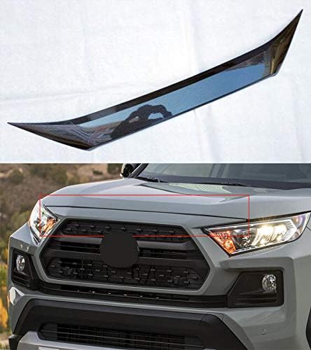 /Car ABS plástico estilo fibra de carbono estilo capó delantero parrilla cubierta de labio embellecimiento para Toyota RAV4 RAV-4 Adventure
