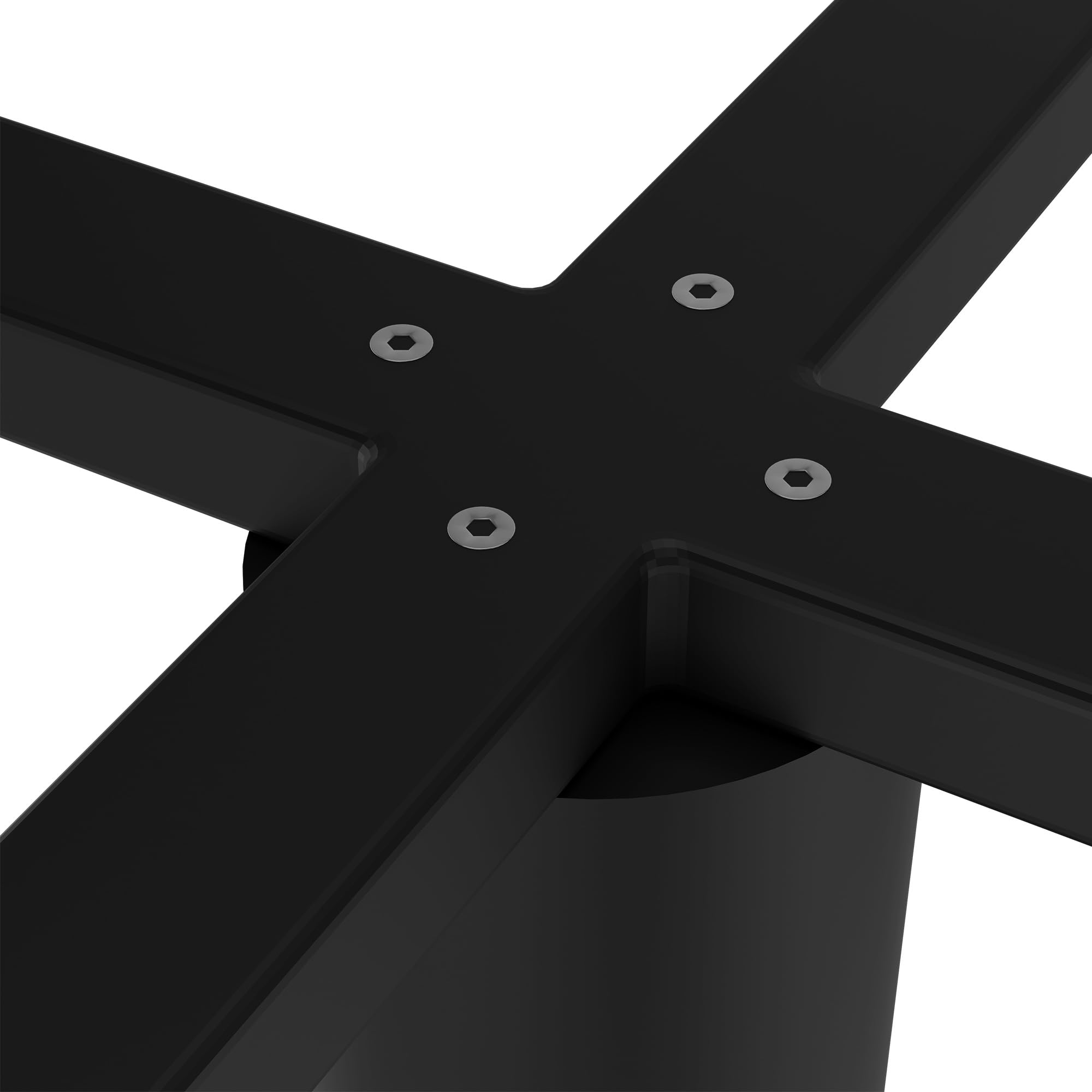 CLP Base del tavolo in metallo nero, gambe del tavolo Marudi in acciaio verniciato a polvere, robusta base del tavolo per interni ed esterni, Colore:nero, Forma:rotondo
