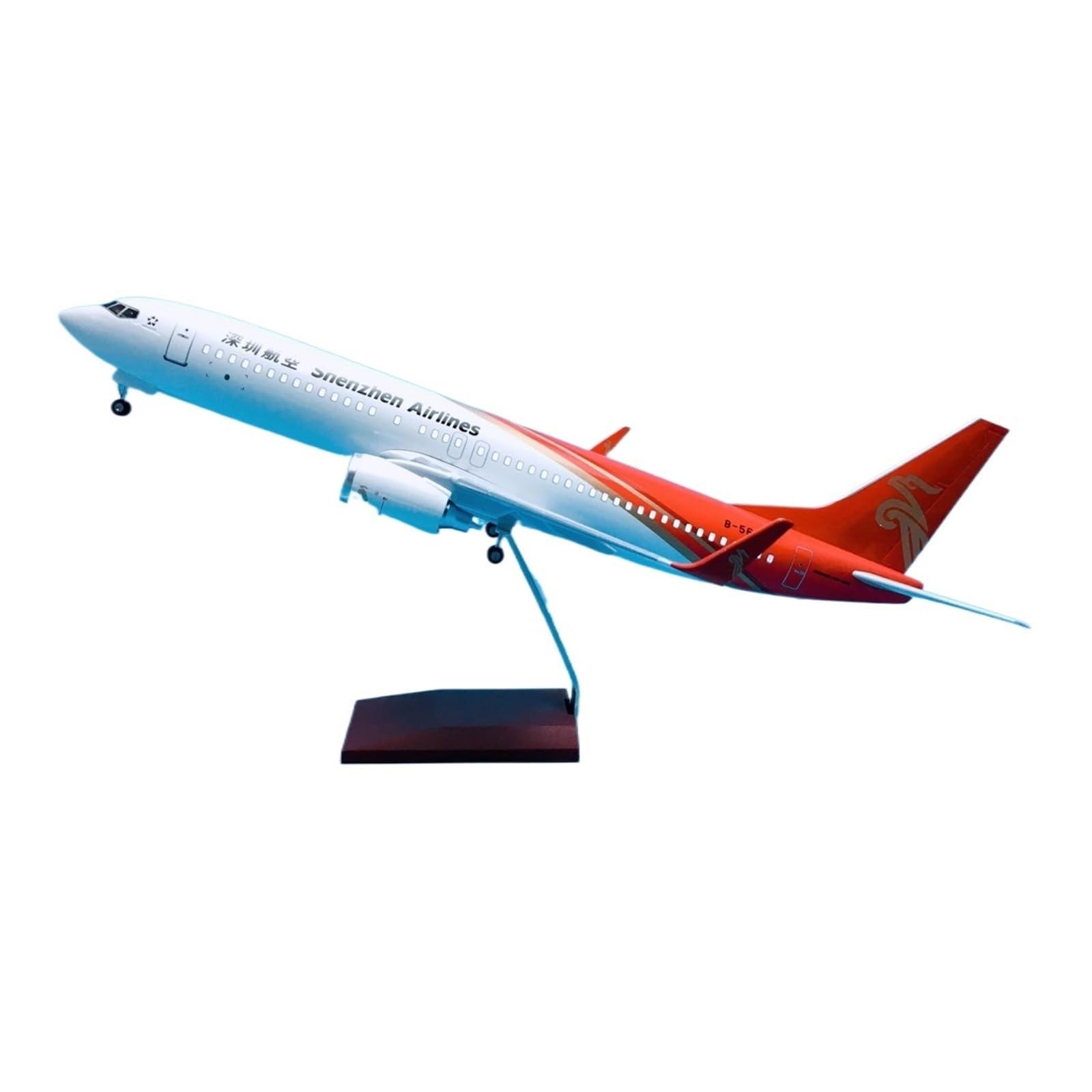 Modello di Aereo in lega Modello Aereo In Lega Per Passeggeri 1 85 Per Shenzhen Airlines Boeing B737-800 47 Cm Con Ruote Luci A LED