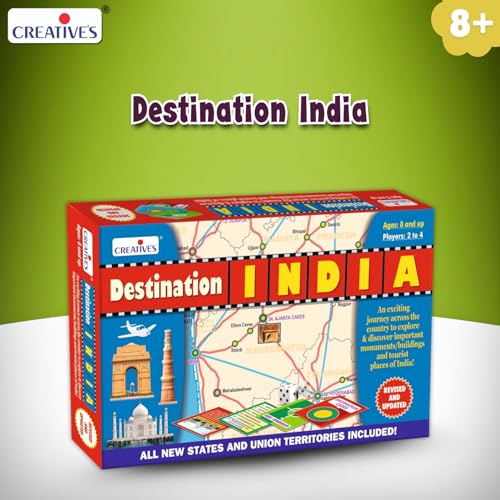Image of Creative's Destination India | India Historical & Touriest Places Map Board Game | Knowledge of India Map | Learning & Education Board Game | Ages 8 & Above