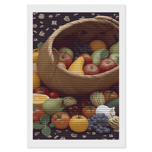 Peinture diamant adultes stress anxiété kit panier de fruits