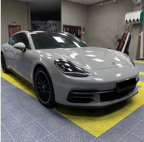 Image of WISDOM Light Grey Glossy Vinyl Car Wrap Air Release, Self Adhesive, Vehicle wrap Sheet for Automotive Bike DIY Exterior Interior Decoration (Light Grey Glossy, 20 Inch X 17 Feet)