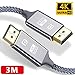 Produktbild 4K DisplayPort Kabel 3M,DisplayPort auf DisplayPort Kabel,ALCLAP DP zu DP Kabel(4K@60Hz, 2K@144Hz) Nylon Geflecht Ultra Highspeed DisplayPort-Kabel für PC,TV,Beamer,Monitor,Grafikkarten(3meter,Grau)