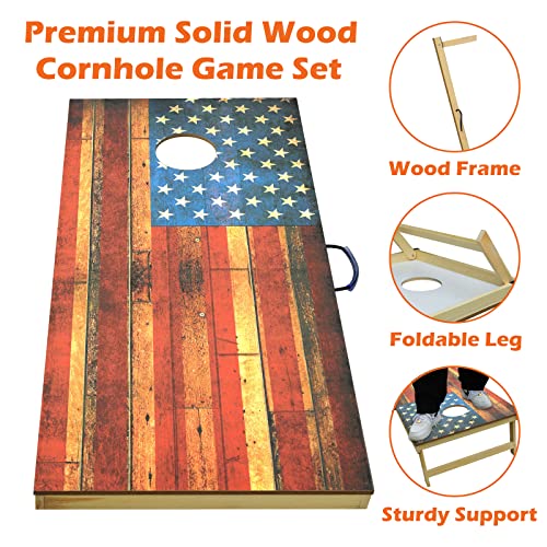 Udiy Wooden Cornhole Toss Game Set - Include Regulation Size 4X2 Feet Corn Hole Board And 8 Bean Bags, Suit For Outdoor, Backyard, Family Gathering, Beach, Wedding Game #TOP1