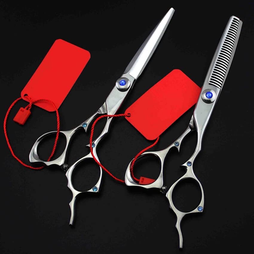 Forbici da Taglio per Capelli, Forbici Professionali Giapponesi da 6 Pollici in Acciaio 440C, Forbici per Capelli, Forbici per Sfoltire Il Trucco, Forbici da Barbiere, FO(Impostato)