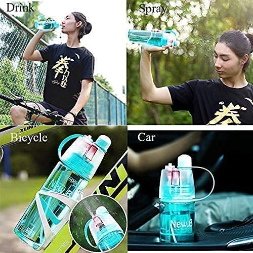 Falshruti Mist Spray Bottle, 2 In 1 Drink And Mist Water Bottle, Sports Spray Bottle Straw Outdoor Bicycle Water Bottle Sippers Dishwasher Safe, Bpa-Free 3