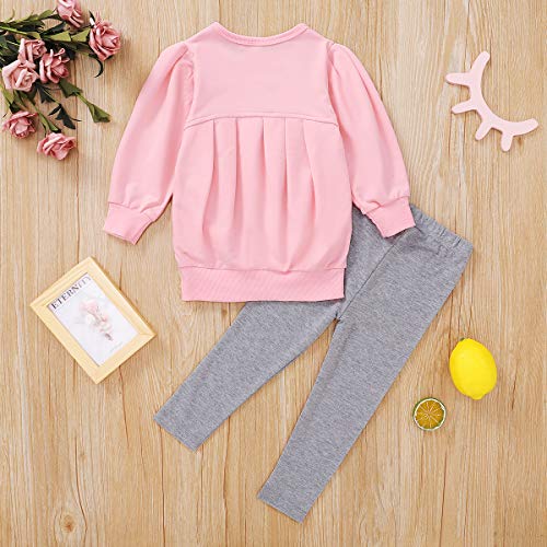 Image of CM C&M WODRO Toddler Girls Clothes Winter Warm Long Sleeve Tops+Long Pants Set
