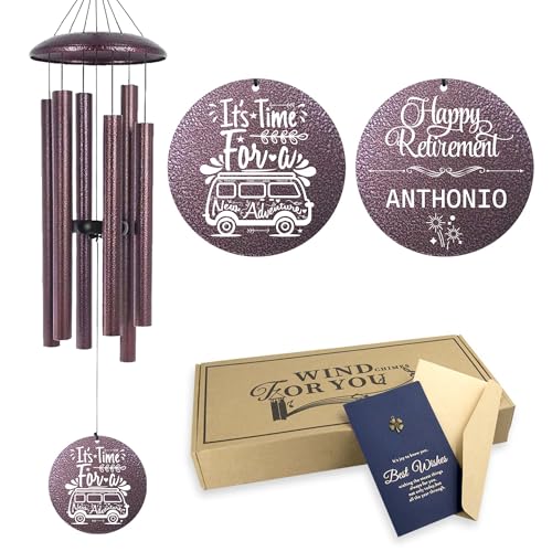 Image of ASTARIN Personalized Retirement Gifts 36 inch Wind Chimes for Women Man 2025, Happy Retirement Gift Going Away Farewell Gifts for Teacher Coworkers Mom Dad Nurse Boss