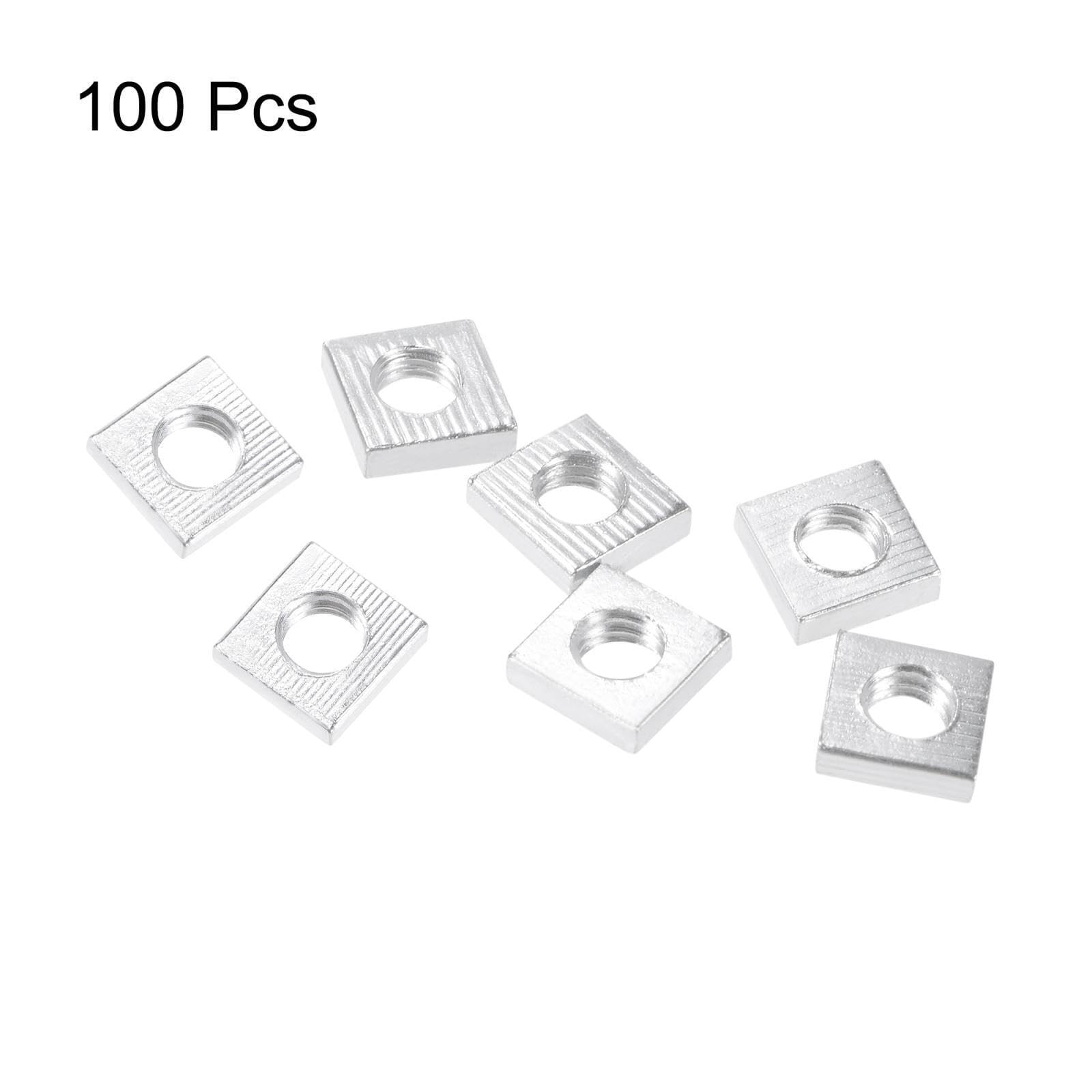 Tool Parts and Accessories Square Nuts M4x7mmx2mm Zinc-Plated Metric Coarse Thread Assortment Kit 100pcs (#CN-140824-14110)