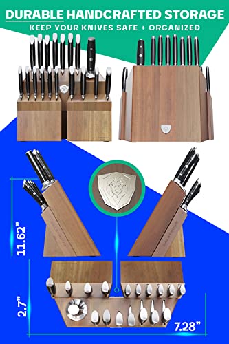 Dalstrong Knife Set Block - 18-Pc Colossal Knife Set - Gladiator Series - German High Carbon Steel - Acacia Wood Stand - Black Abs Handles - Nsf Certified #TOP3