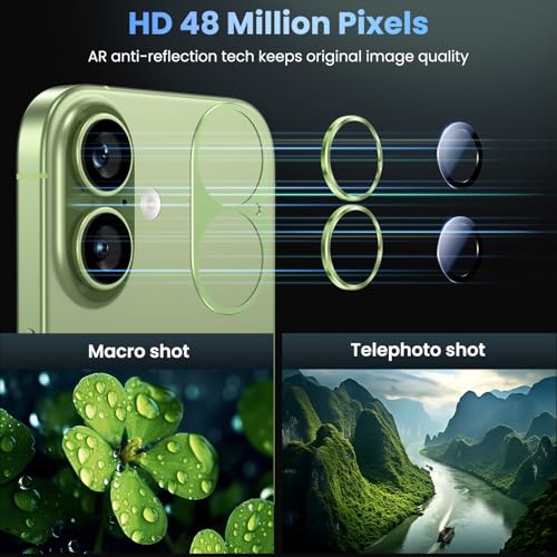 Image of Uyiton Compatible with iPhone 17 Camera Lens Protector - [Not Easy to Break][Strong Adsorption][Case-Friendly] Metal Tempered Glass Rear Camera Screen Cover - Sage