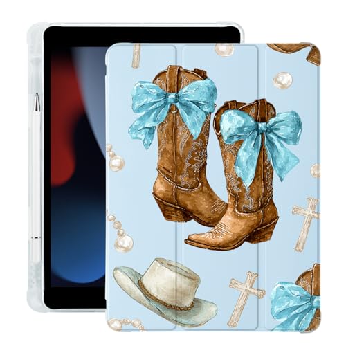 Coque iPad Air 11 M3 pour le bureau et les cafés avec design bottes de cowboy