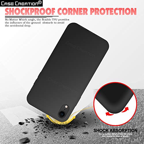 Image of Case Creation Luxurious OG Series for Apple iPhone XR Case Cover,Anti-Dirty Slim Case Frosted Matte Cute Candy TPU Raised Bezel (Splash of Color) Back Cover for iPhone XR -Black