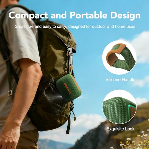 Image of Portable Bluetooth Speaker Line-in Support: IPX5 Waterproof, Dark Green