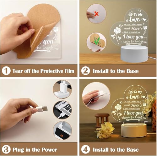 Image of Gifzy BamLue Love Gift for Her Anniversary-Romantic Night Light Gifts for Wife /Girlfriend on Valentine's Day, Birthday, Thanksgiving, Christmas