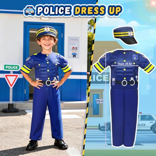 Disfraces para niños 4 sets astronauta, policía, bombero, ingeniero miniatura 4