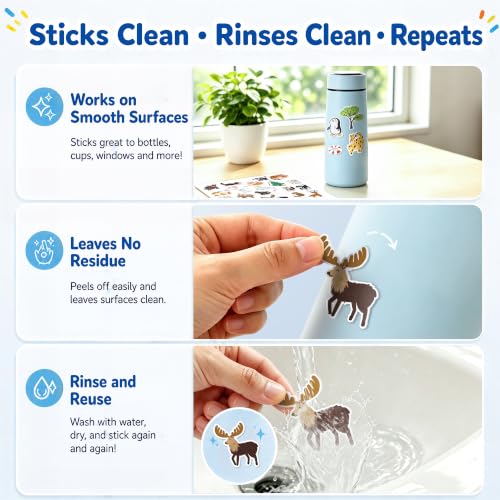 FOKI Reusable Sticker Books for Toddlers 2-4, 4 Sets 130 Jelly Stickers - image 5