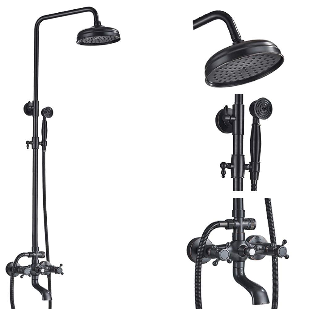 Robinet de douche noir à effet pluie QiTong pour une couverture d'eau totale