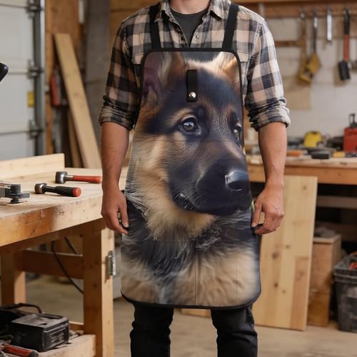 Delantal de trabajo con diseño cachorro pastor alemán miniatura 5