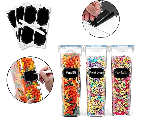 Image of Kitchen Storage Container Set of 5pc Food Safe & BPA Free Plastic Kitchen Containers and Jars 500ml Cereal Dispensers Airtight Fridge Container with Leakproof Lid (2.1L, Rectangular, Transparent)