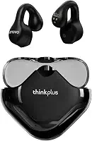 LEN0V0 Fones de ouvido com clipe para orelha aberta, Fones de ouvido sem fio Bluetooth 5.3 para Esportes, 30 horas de Reprodução, Estojo de carregamento (Preto)