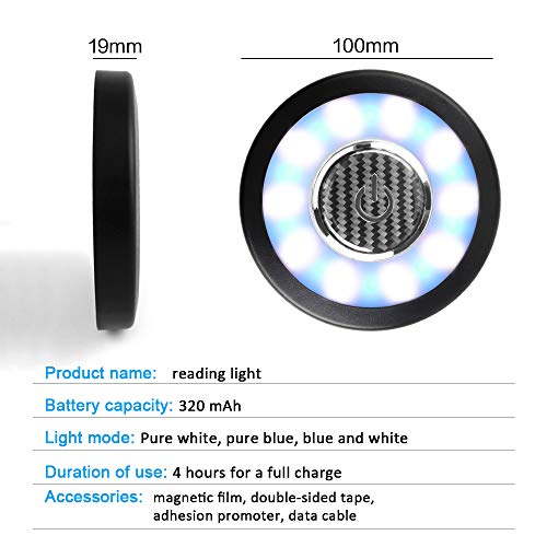Luz de lectura para automóvil con 20LED y techo recargable USB 2