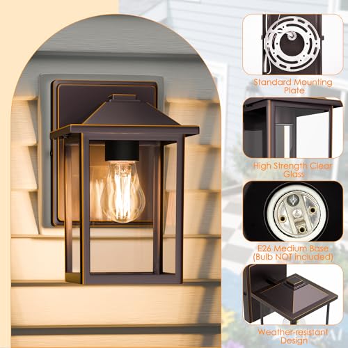 Image of MATAMEYE Outdoor Wall Light Fixture, Exterior Waterproof Porch Lighting