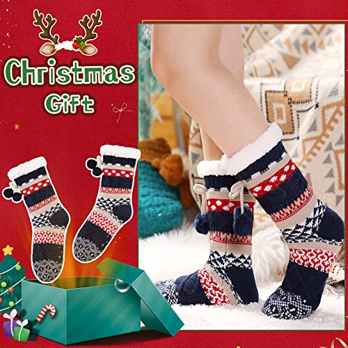 Image of WEVIAS Women Winter Socks Knit Anti-Slip Sweat Warm Cute Cartoon Animals Fuzzy Home Slipper Socks