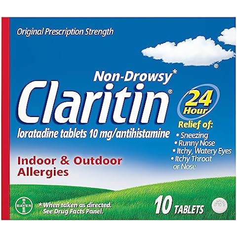 Claritin 24 HR Non Drowsy Allergy Medicine, Loratadine antihistamine tablets, 10 Ct Cover