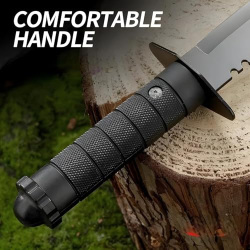 Image of Premium Carbon Steel Kitchen Knife with Protective Cover | Sharp Black Utility Knife for Cutting Fruits, Vegetables & Meat | Ergonomic Handle (Black, 1 Pc)