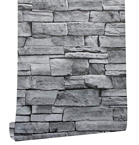myforHD Selbstklebend Tapete Wandpapier Ziegel Selbstklebende Wandaufkleber 44cmX300cm Vintage Backstein Stein tapeten Wasserdicht für Küche Schlafzimmer Wohnzimmer Wand