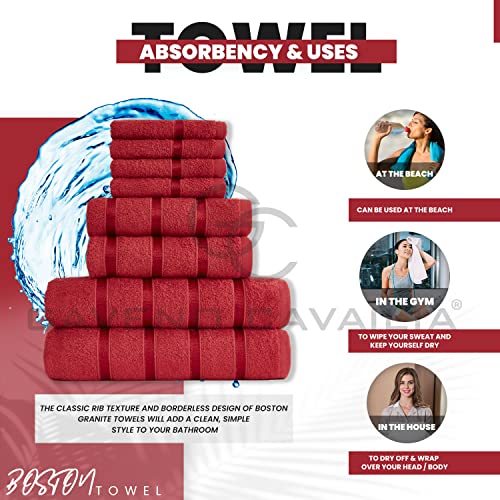 Set di 8 asciugamani in cotone egiziano, ad