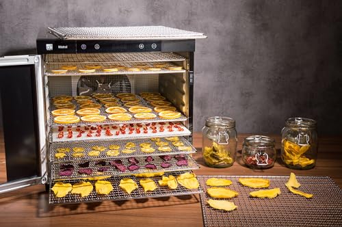 Dörrautomat/Obsttrockner G21 Mistral Edelstahl, 1.100 W, 10 Trockenplatten und 10 Feinsiebe, Digitale Temperatureinstellung: 35–75 °C – Bild 6