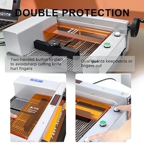 Heavy Duty Electric Guillotine Paper Cutter - 1.57 In Auto Cutting Thickness, Commercial Grade Trimmer With Scale Panel For Cardstock, Leather, Pvc