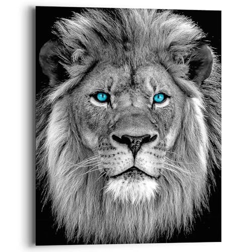 REINDERS Wandbild, Löwe mit blaue Augen, Teenager Zimmer, Bilder,...