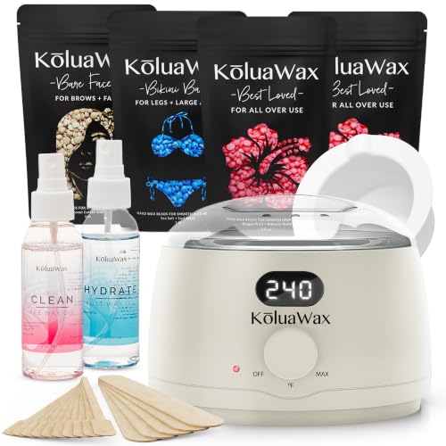 KoluaWax Waxing Kit Hair Removal For Men&amp;Women Beginner Friendly- Sun Taupe
