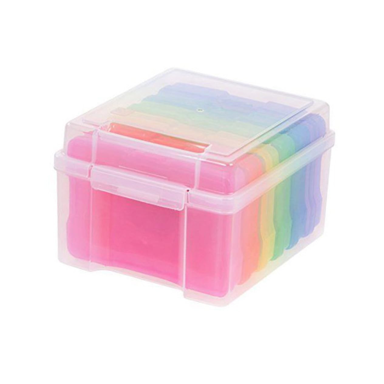 Boîte de rangement photo en plastique avec intercalaires pour grand classement empilable